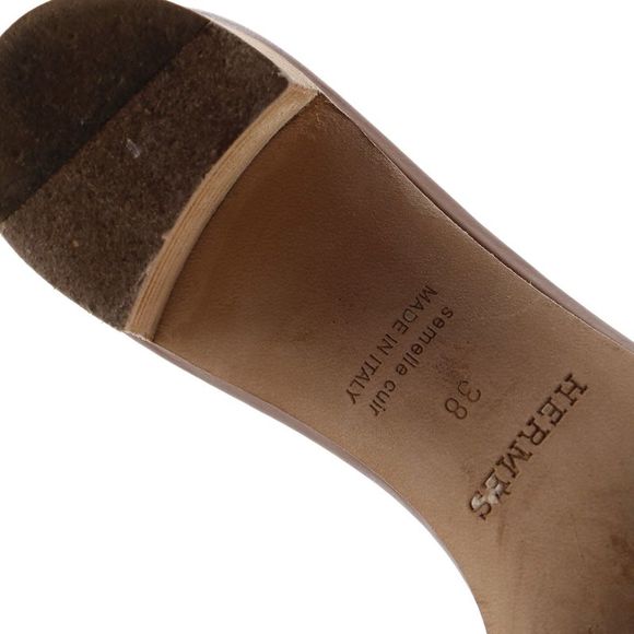 Hermes Women's Oasis Sandals Leather Brown - Picture 6 of 6